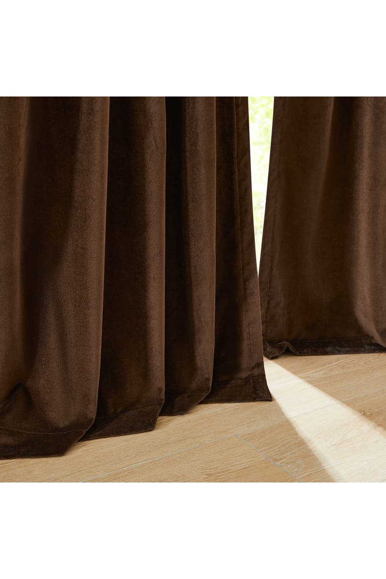Terran Velvet Blackout Window Panel, Alternate, color, Brown