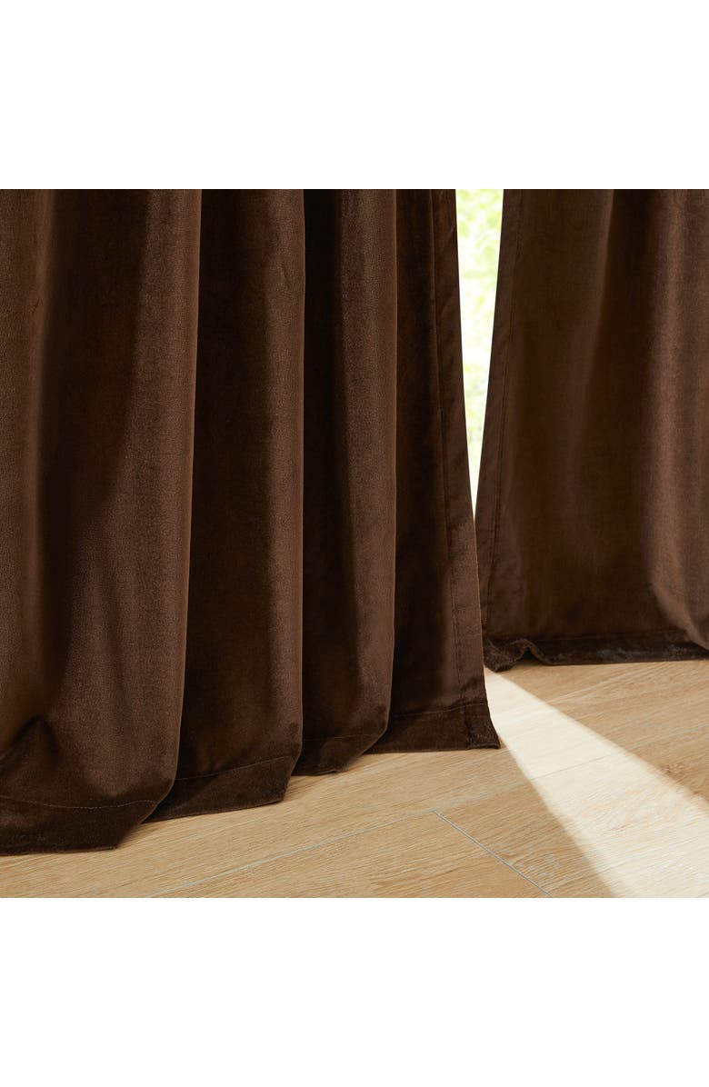 Chuks Collins x Lush Decor Terran Velvet Blackout Window Panel, Alternate, color, Brown