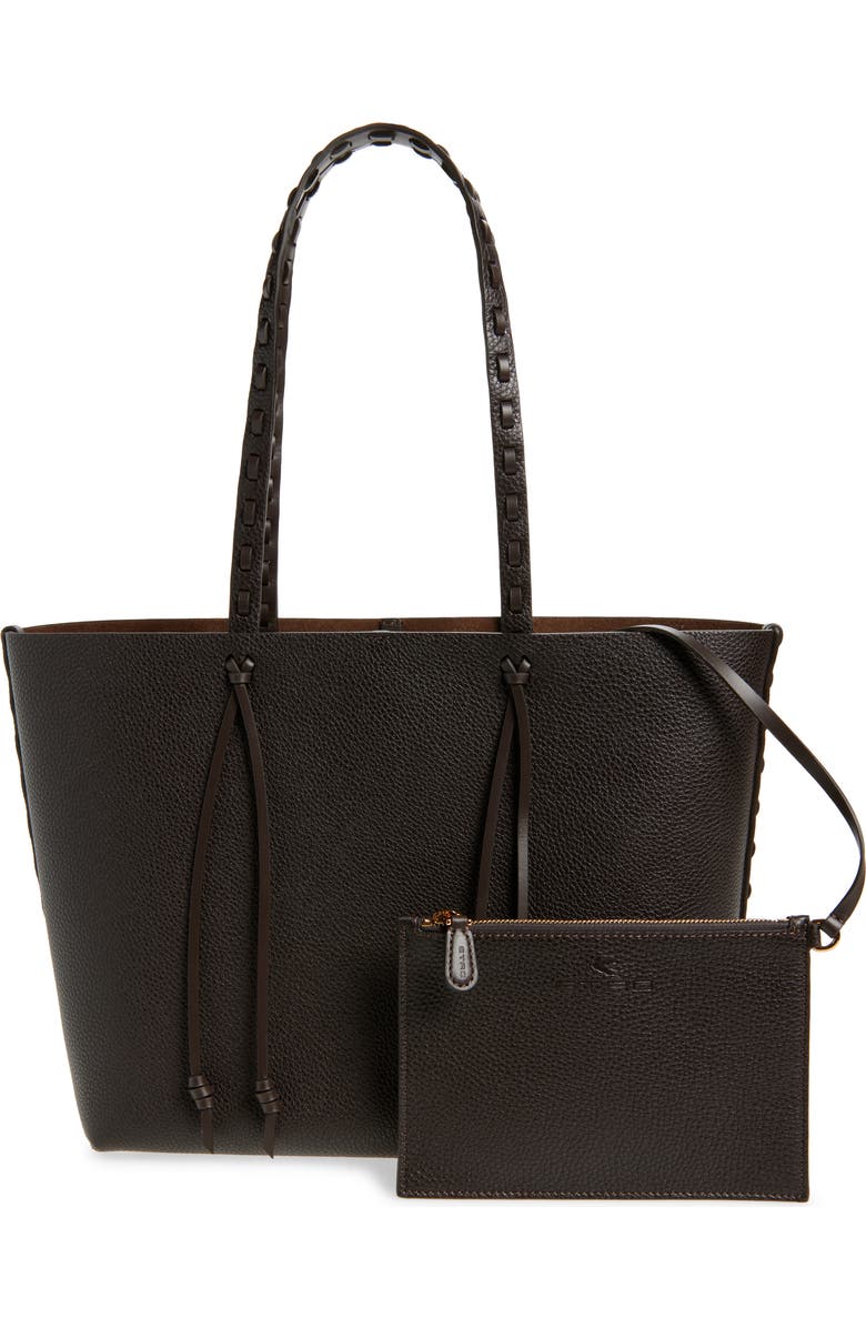 Etro Shopping Essential Leather Tote, Alternate, color, Brown