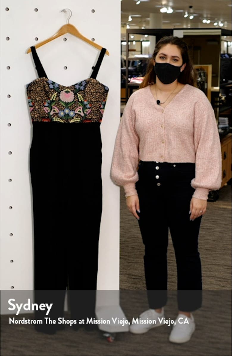 Romy Embroidered Bustier Crepe Jumpsuit, sales video thumbnail