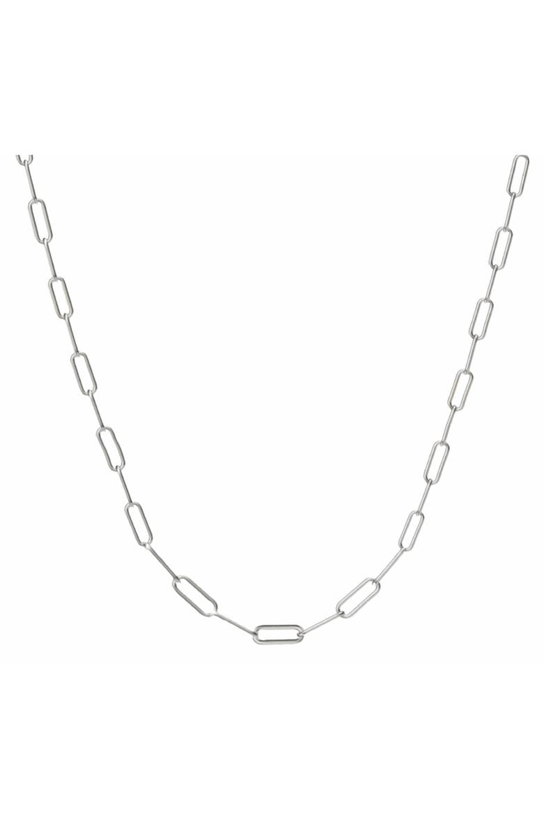 Rhodium Plated 2.5MM Clip Link Necklace, Main, color, Silver