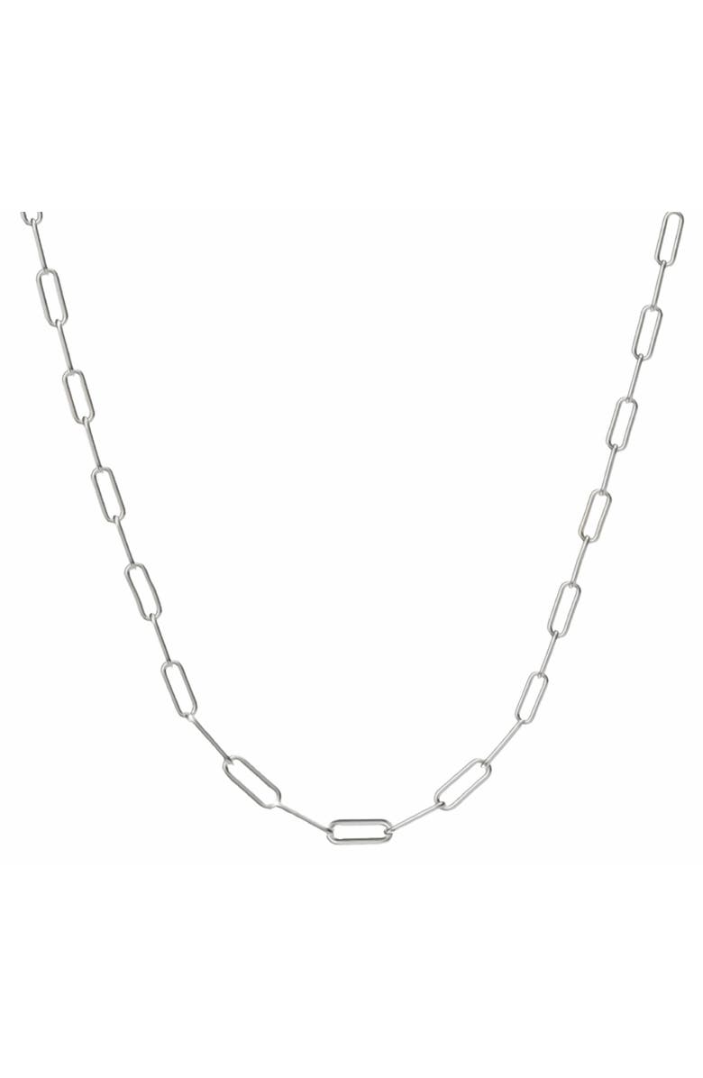 Donatello Gian Rhodium Plated 2.5MM Clip Link Necklace, Main, color, Silver