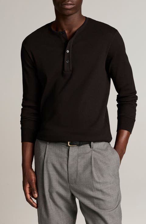 Ribbed Long Sleeve Henley