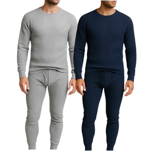 Mens 2 Pack Thermal Set 4 Piece Top and Bottom Full Sets