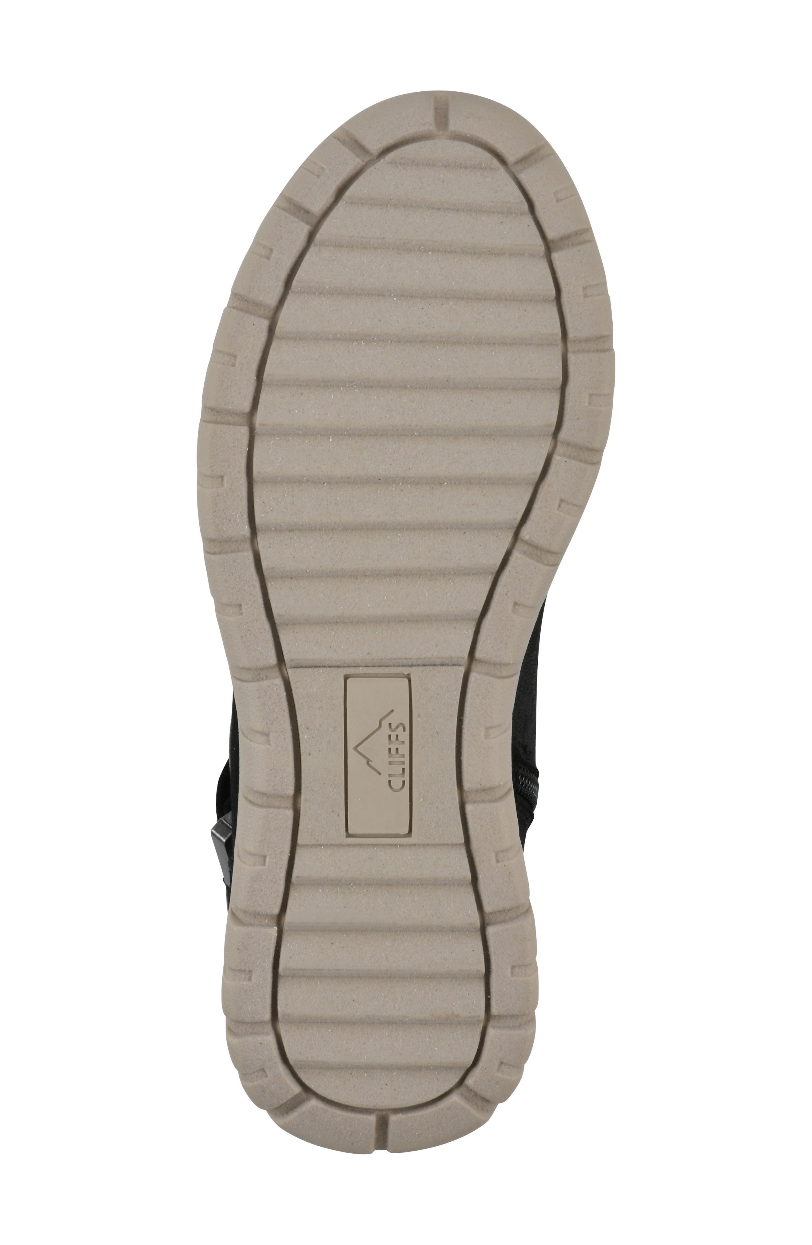 CLIFFS BY WHITE MOUNTAIN Hadrian Faux Shearling Cuff Hiker Bootie, Alternate, color, Black Fabric