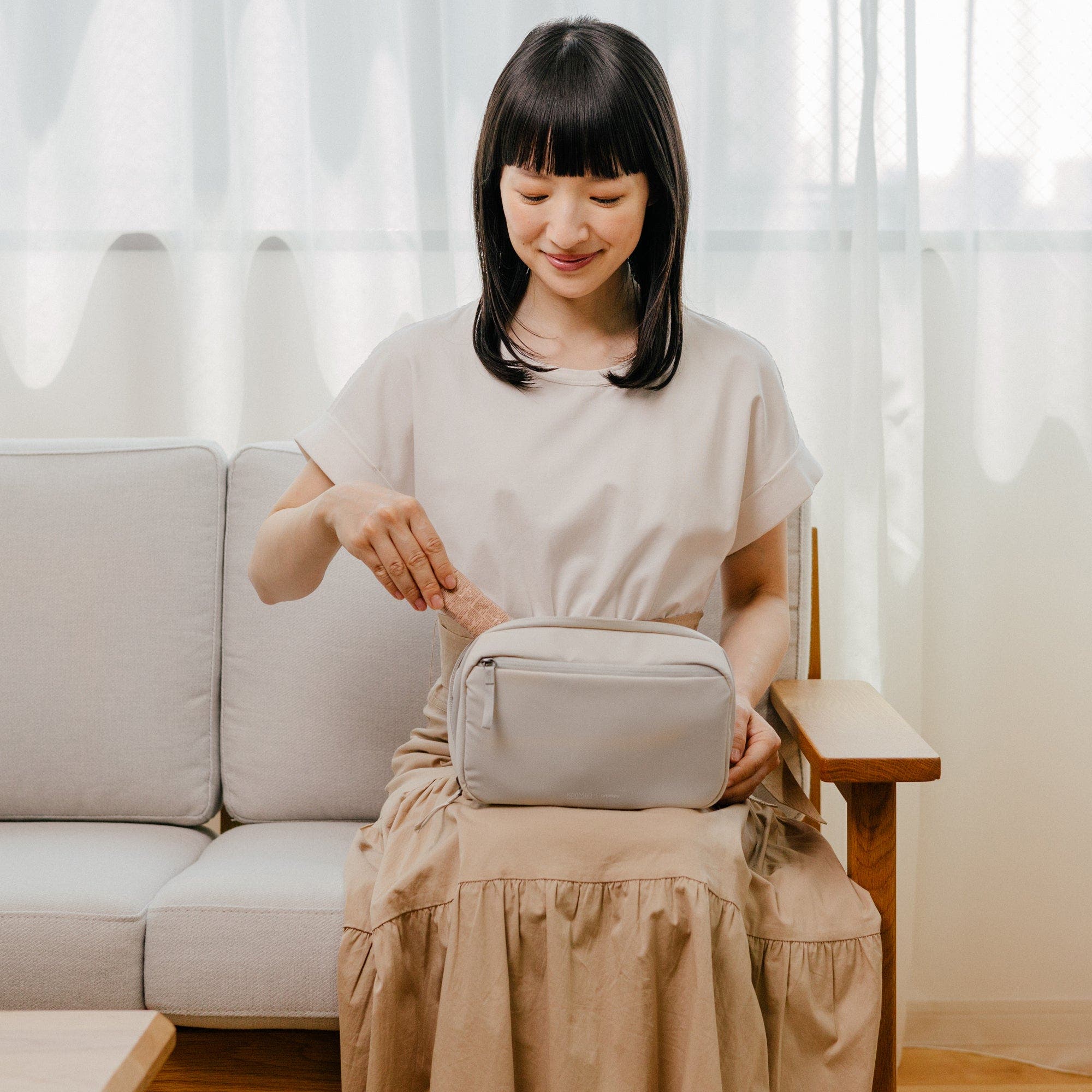 Orbitkey KonMari 2-in-1 Tech Accessory Pouch, Alternate, color, Stone