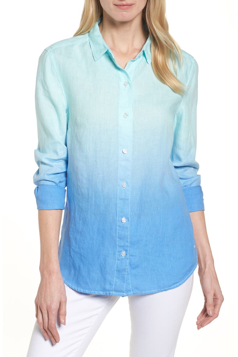 Two Palms Dip Dye Top, Main, color, AQUA MIST/ VIOLET PETAL