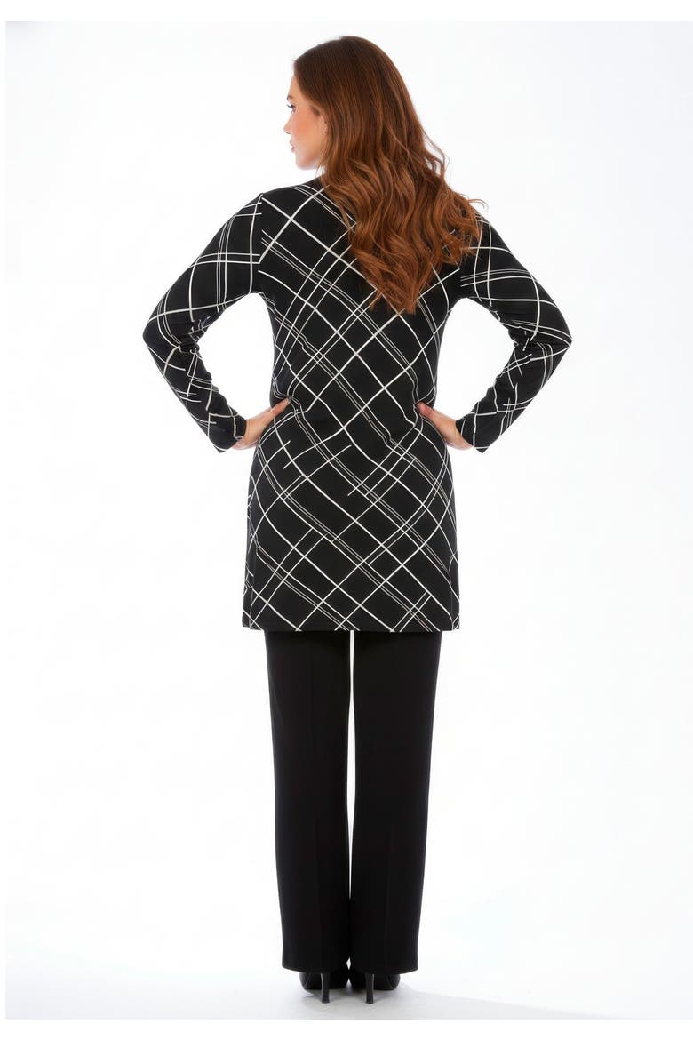 Everyday Stretch Knit Open Front Cardigan, Alternate, color, BLACK BIAS STRIPE