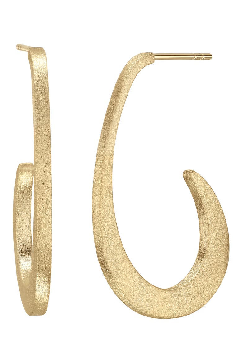 14k Gold Hoop Earrings, Main, color, YELLOW