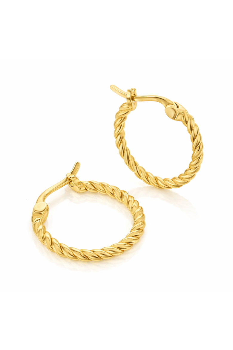 Gold-Tone Twisted Hoop Earrings, Alternate, color, Yellow