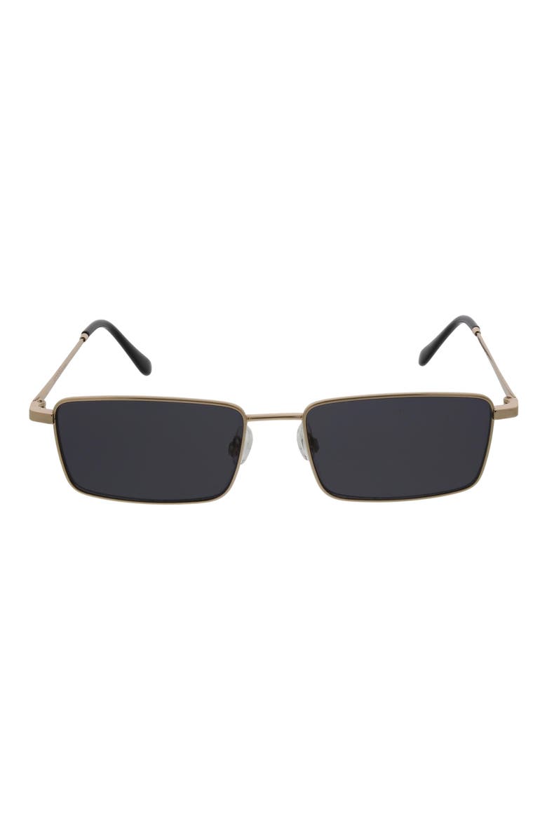 58mm Metal Rectangle Sunglasses, Main, color, GOLD/ SMOKE