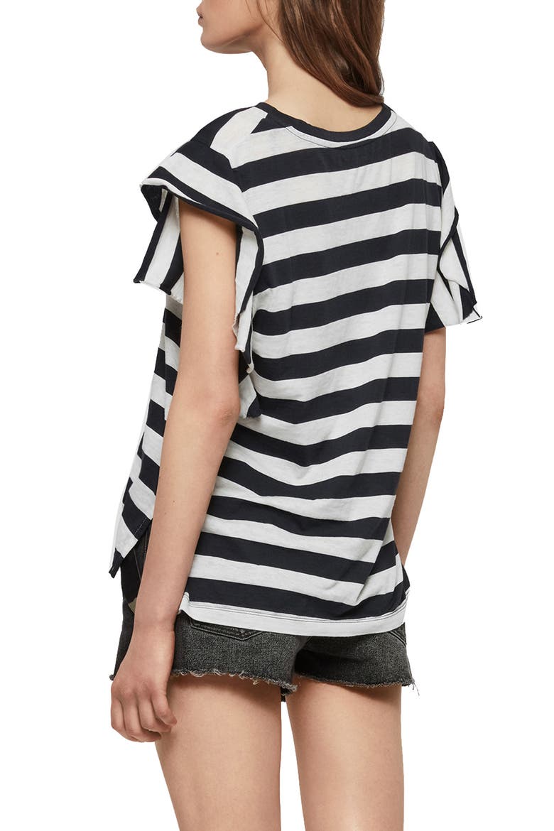 Darno Stripe Cotton Blend Tee, Alternate, color, INK/ CHALK WHITE