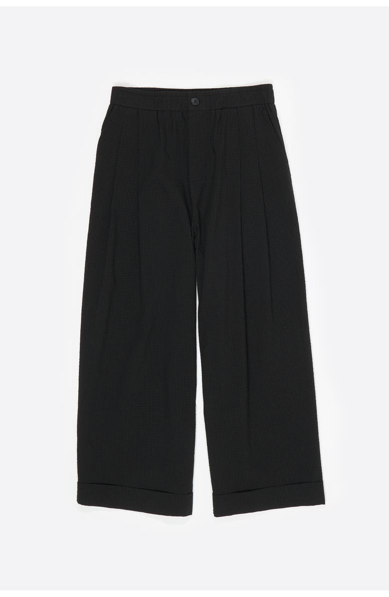Bimba y Lola Textured Bell-Bottom Trousers, Alternate, color, Black