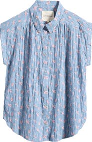 Lucky Brand Floral Stretch Cotton Button-Up Shirt