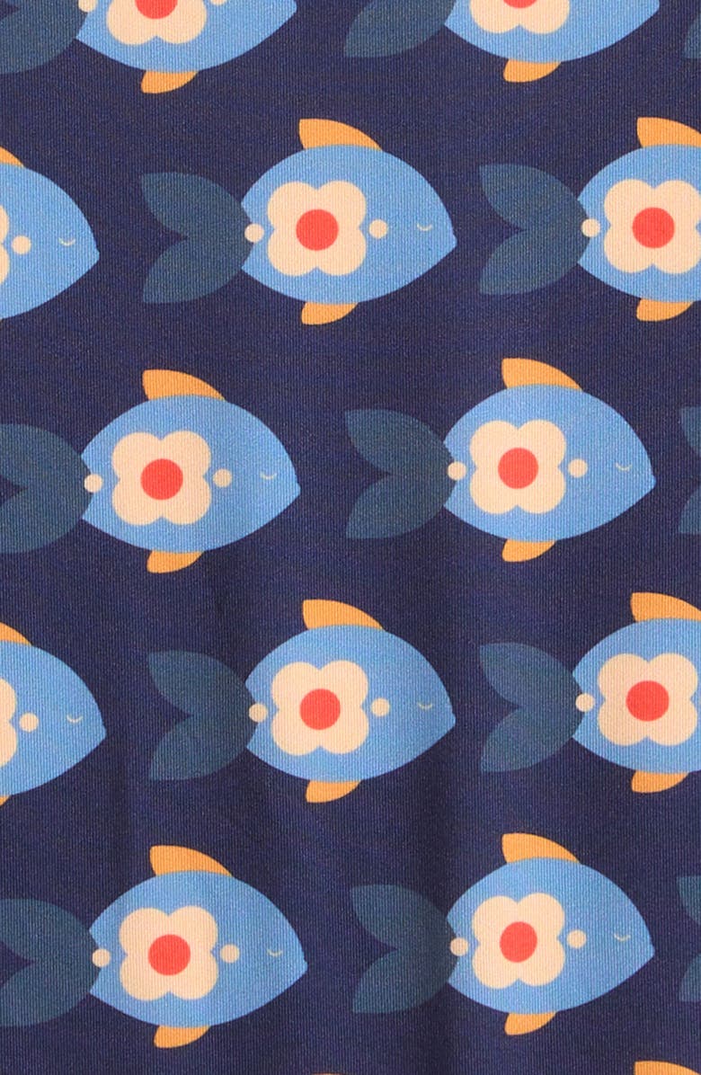 Little Green Radicals Kids' Little Fish UPF 50+ One-Piece Rashguard Swimsuit, Alternate, color, Blue