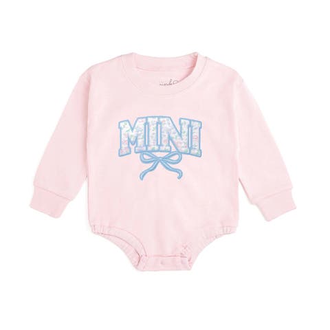 Mini Bow Patch Long Sleeve Romper (baby)