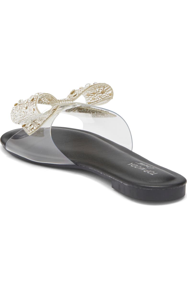 TOP MODA Peach Bow Slide Sandal, Alternate, color, Black