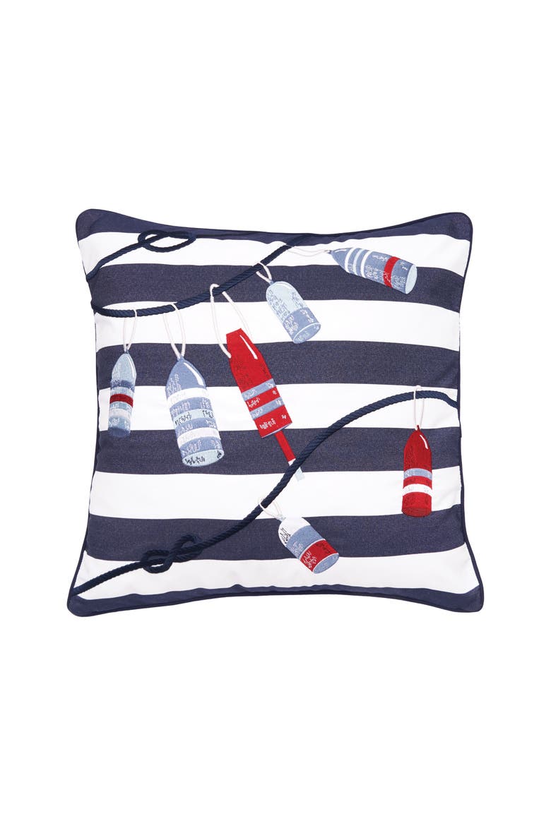 Buoys and Rope Pillow, Main, color, Blue
