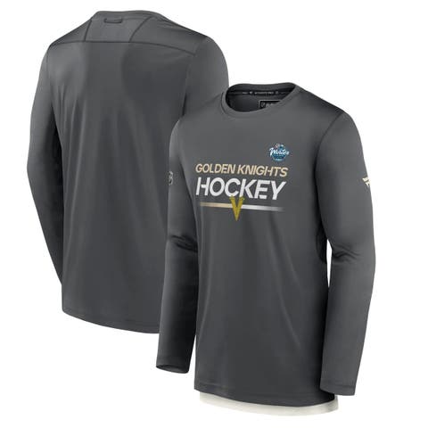 Men's Fanatics Branded Charcoal Vegas Golden Knights 2024 NHL Winter Classic Authentic Pro Tech Long Sleeve T-Shirt