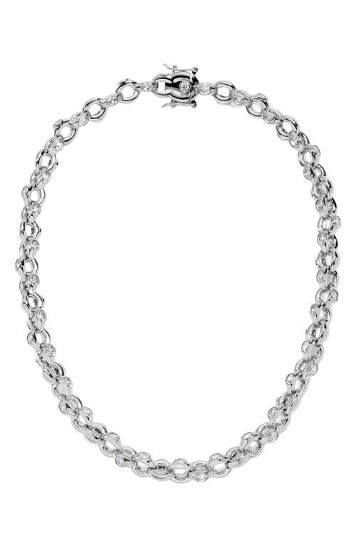 Lili Claspe Helena Crystal Link Necklace In Silver