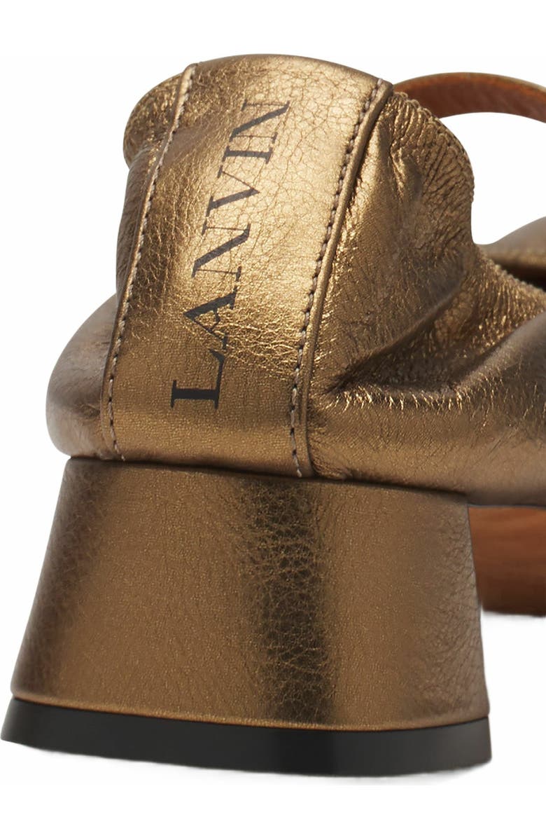 Lanvin Mary Janes With Metallic Leather Heels, Alternate, color,