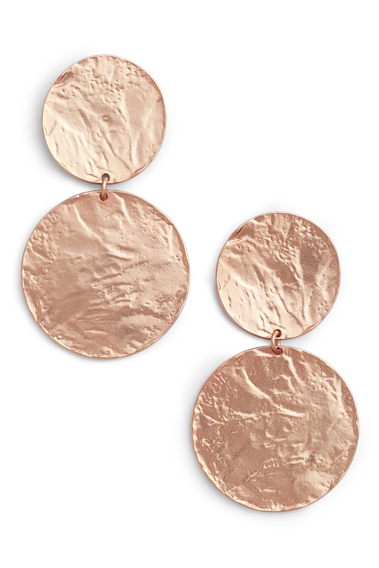 Angelique Large Circle Drop Earrings, Main, color, ROSE GOLD