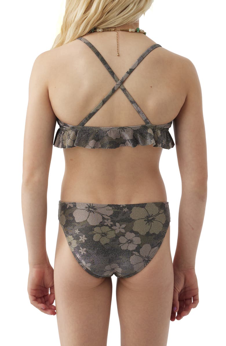 O'Neill Kids' Hibiscus Camouflage Two-Piece Swimsuit, Alternate, color, 