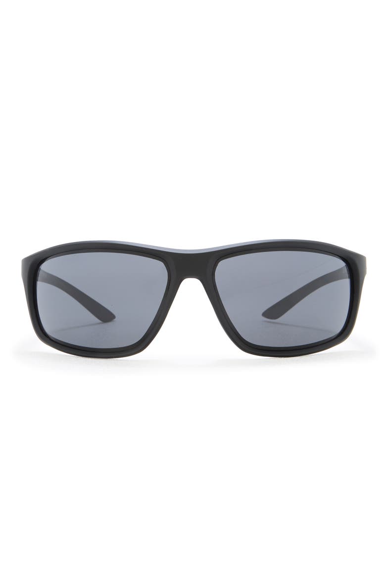 Adrenaline 66mm Rectangular Sunglasses, Main, color, MATTE BLACK/ BLACK/ DARK GREY
