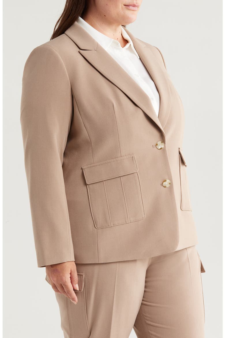 Tailored Two-Button Blazer, Alternate, color, LATTE