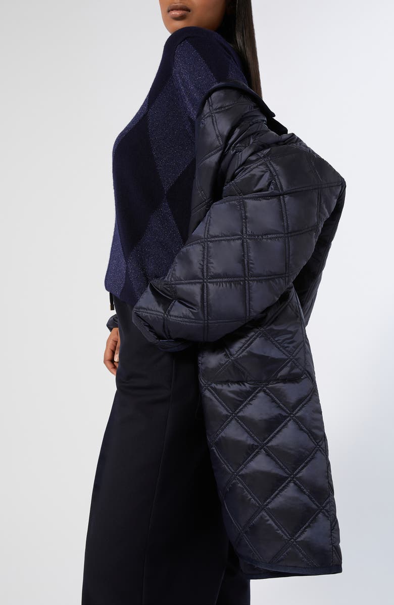 Marina Rinaldi Preston Water Repellent Quilted Coat, Alternate, color, China Blue