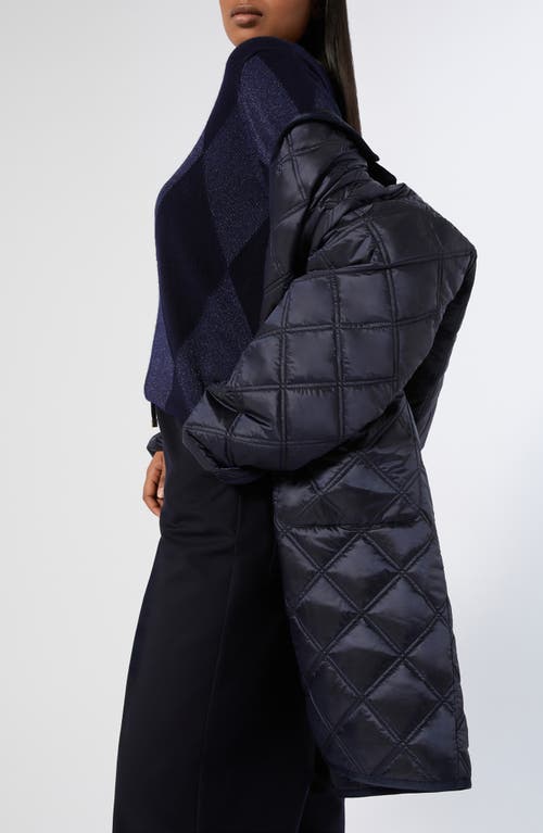 Marina Rinaldi Preston Water Repellent Quilted Coat In Blue