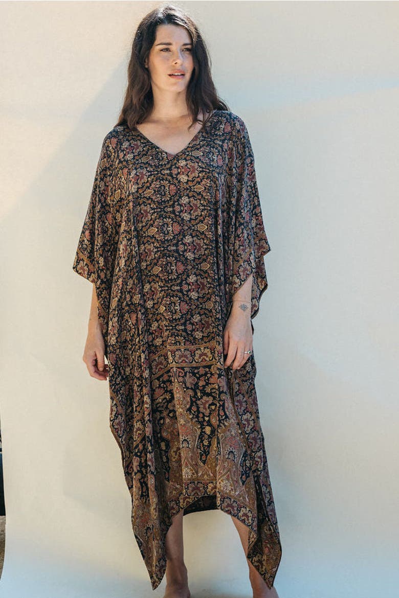 Long Caftan Zuma, Alternate, color, Navy