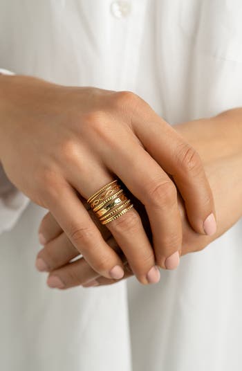 Water Resistant Mixed Stackable Rings Set