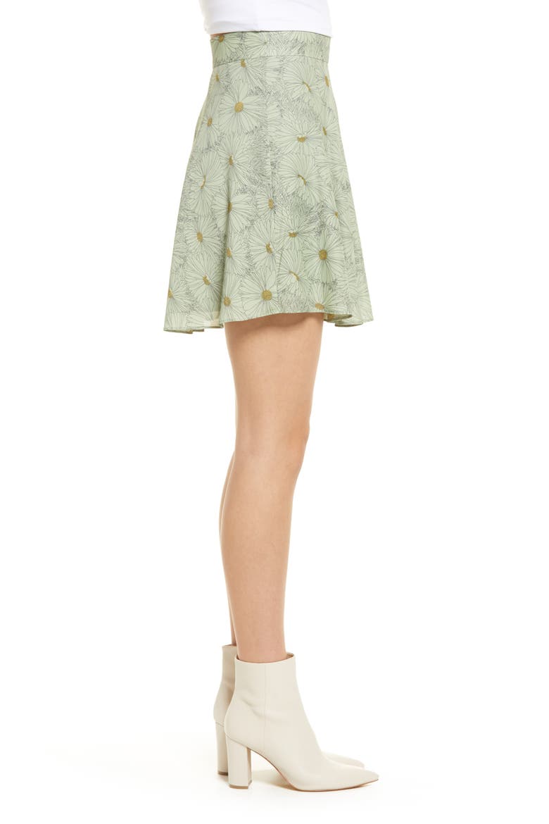 Ayre Miniskirt, Alternate, color, OLIVE DAISIES