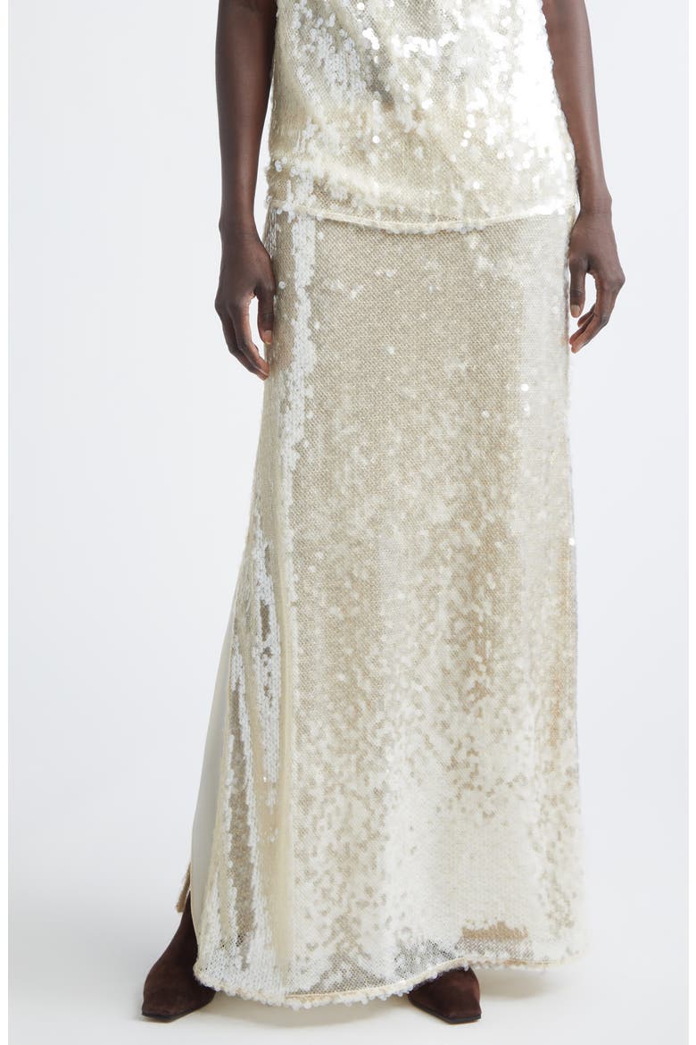 Linnie Sequin Skirt, Main, color, MACADAMIA