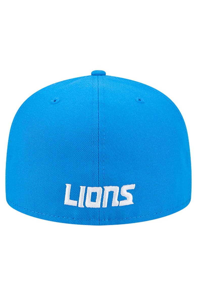 Men's New Era  Blue Detroit Lions Overlap Wordmark 59FIFTY Fitted Hat, Alternate, color, Blue