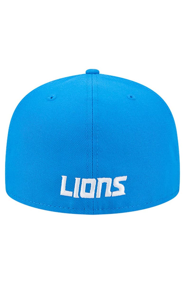 New Era Men's New Era  Blue Detroit Lions Overlap Wordmark 59FIFTY Fitted Hat, Alternate, color, Blue
