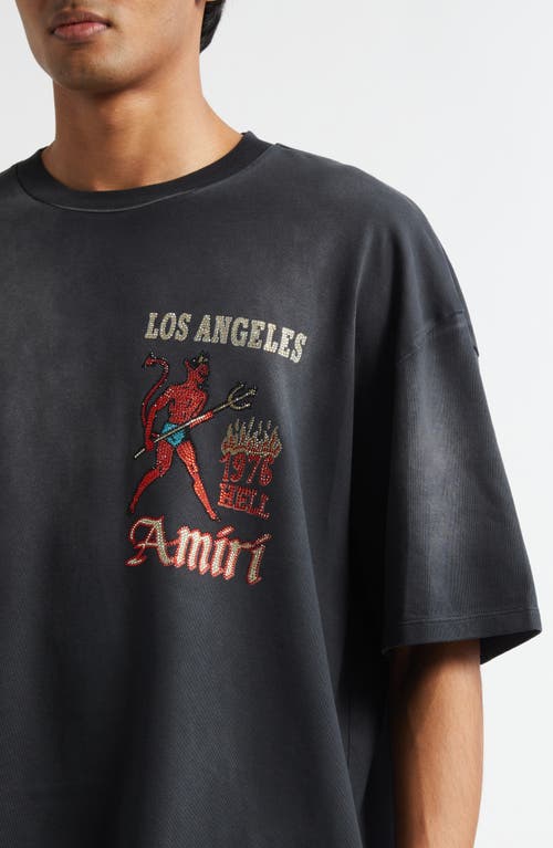 Amiri Mens Black Crystal-embellished Sinners Cotton-jersey T-shirt Xl In Black