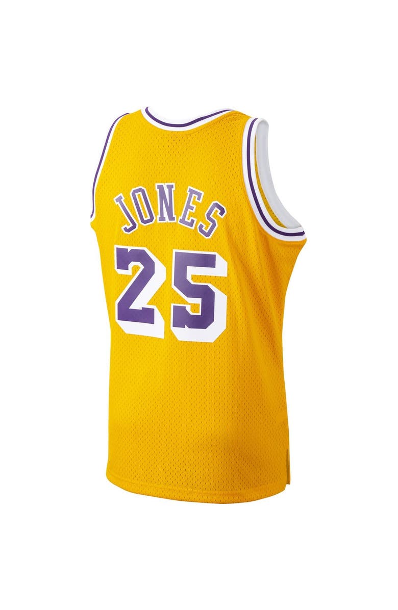 Mitchell & Ness Men's Mitchell & Ness Ed Jones Gold Los Angeles Lakers 1994-95 Hardwood Classics Swingman Player Jersey, Alternate, color, 