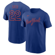 Nike Men's Nike Juan Soto Royal New York Mets Fuse Name & Number T-Shirt