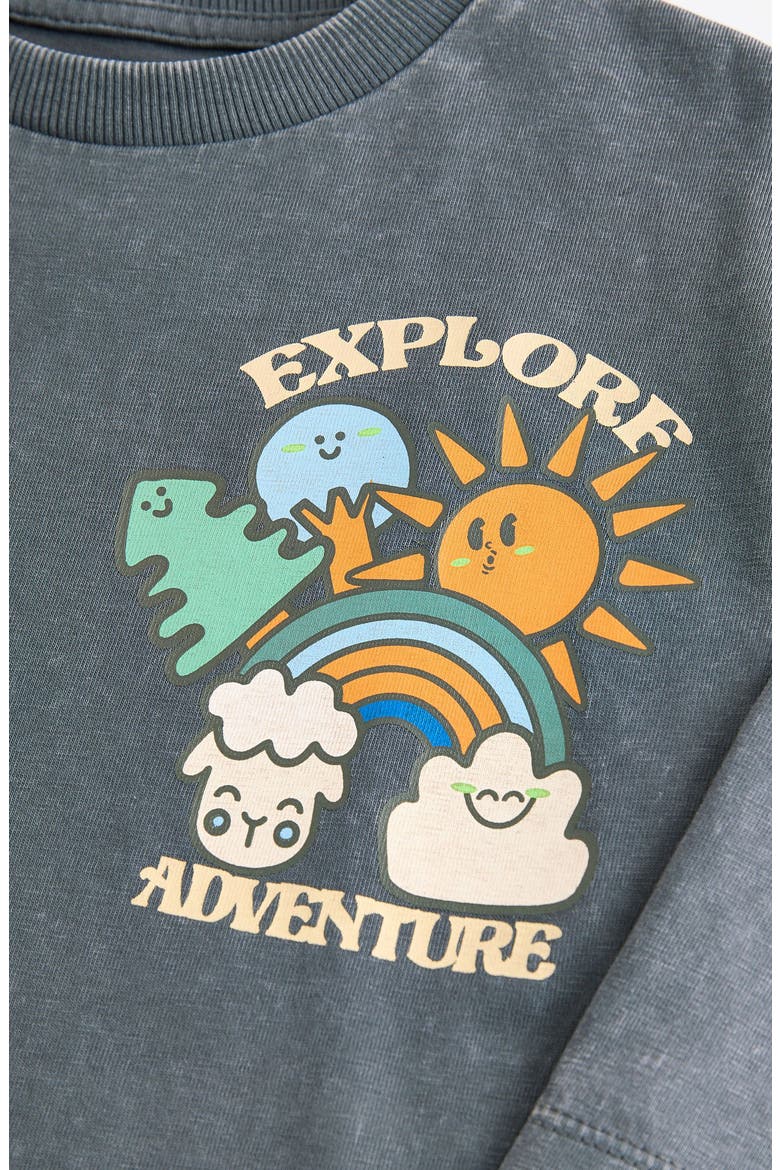 Kids' Adventure Long Sleeve Cotton Graphic T-Shirt, Alternate, color, BLUE