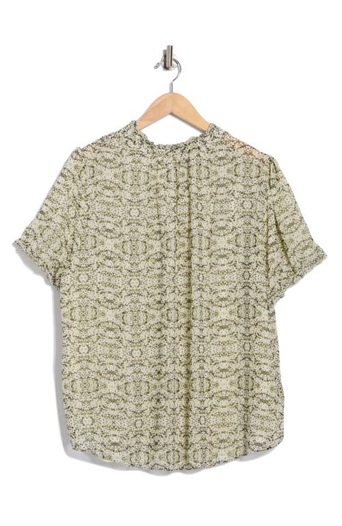 Adrianna Papell Bubble Sleeve Covered Button-up Top In Multi