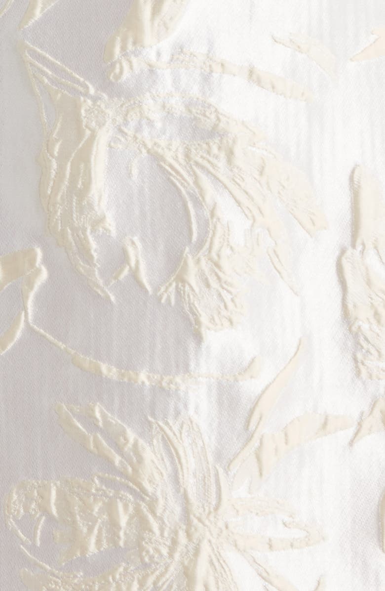 STAUD Mimi Metallic Foral Satin Brocade Dress, Alternate, color, Botanica Ivory