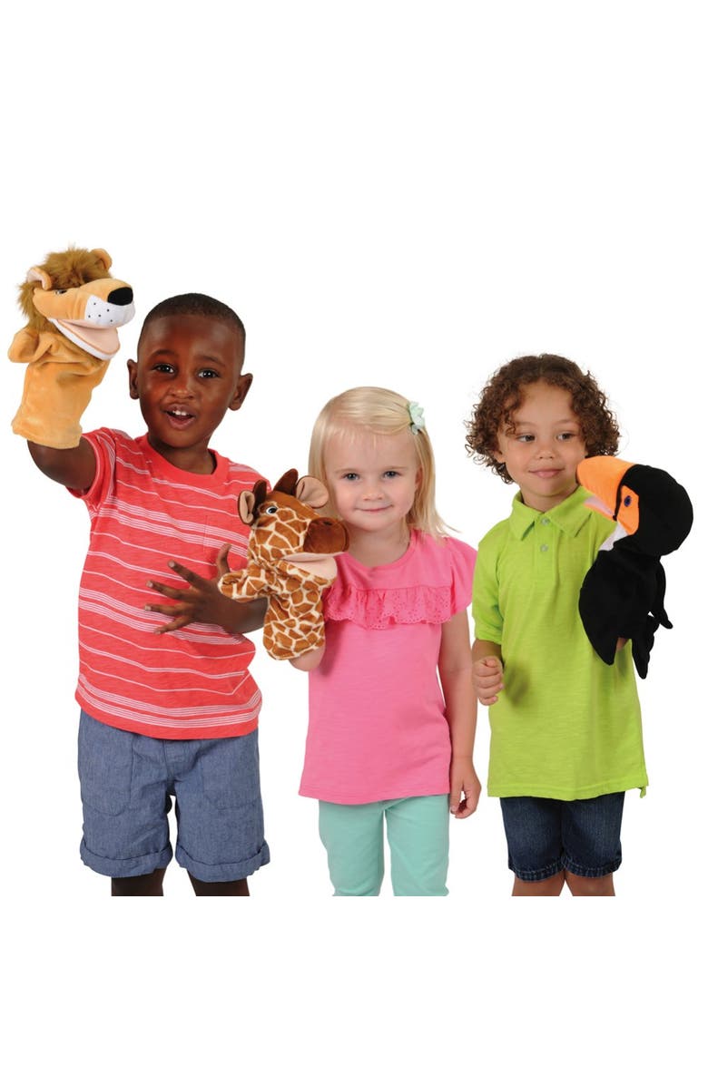 Kaplan Early Learning Company Safari Animal Puppets - Set of 6, Alternate, color, Multicolored