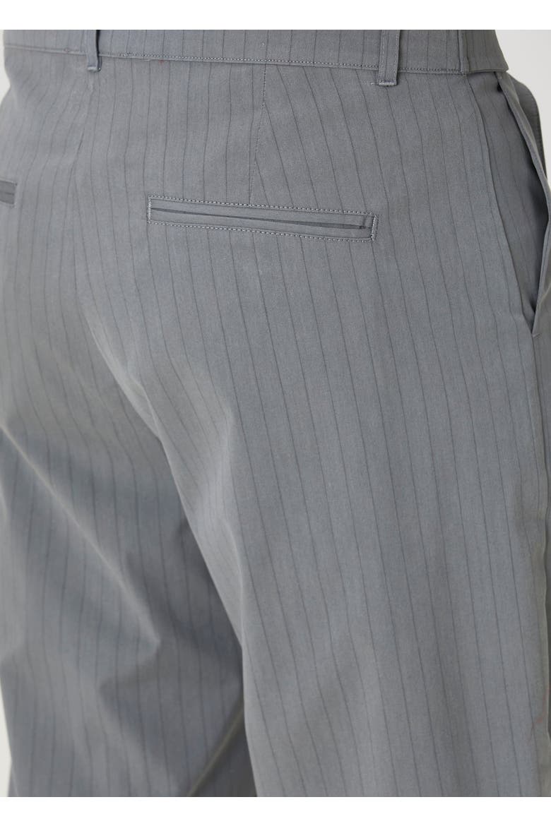 Cotton Blend Striped Woven Pant With Belt, Alternate, color, grey