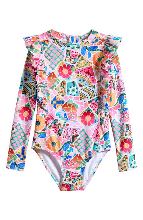 Kids' Beach Boheme Long Sleeve One-Piece Rashguard Swimsuit (Toddler, Little Kid & Big Kid)