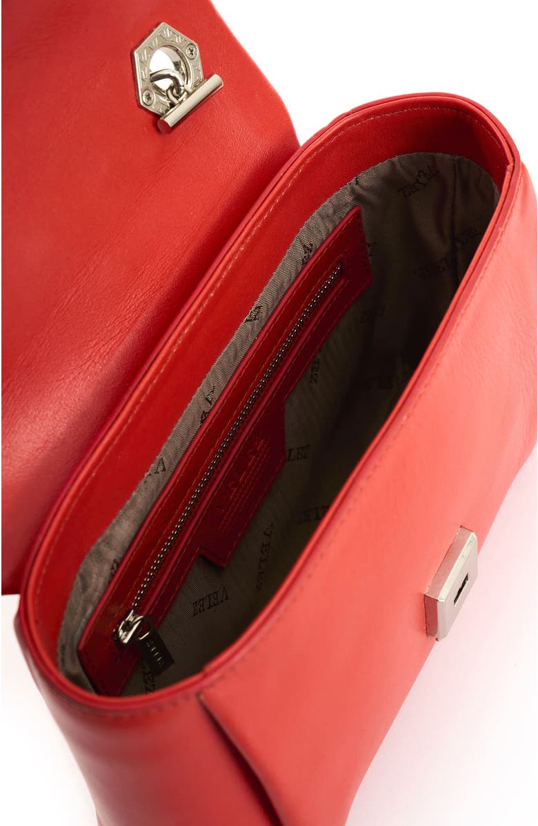 Velez Leather Crossbody Bag with Clasp Closure System, Alternate, color, Red