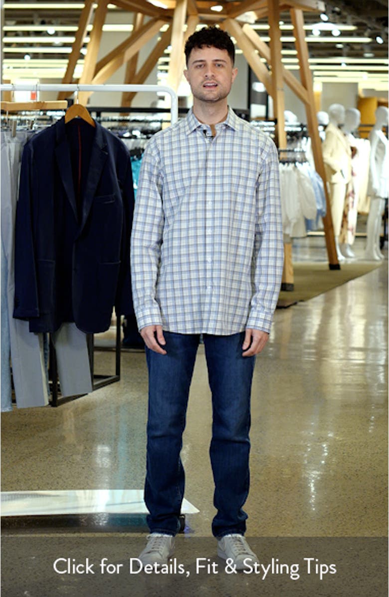 Outline Grid Plaid Button-Up Shirt, sales video thumbnail