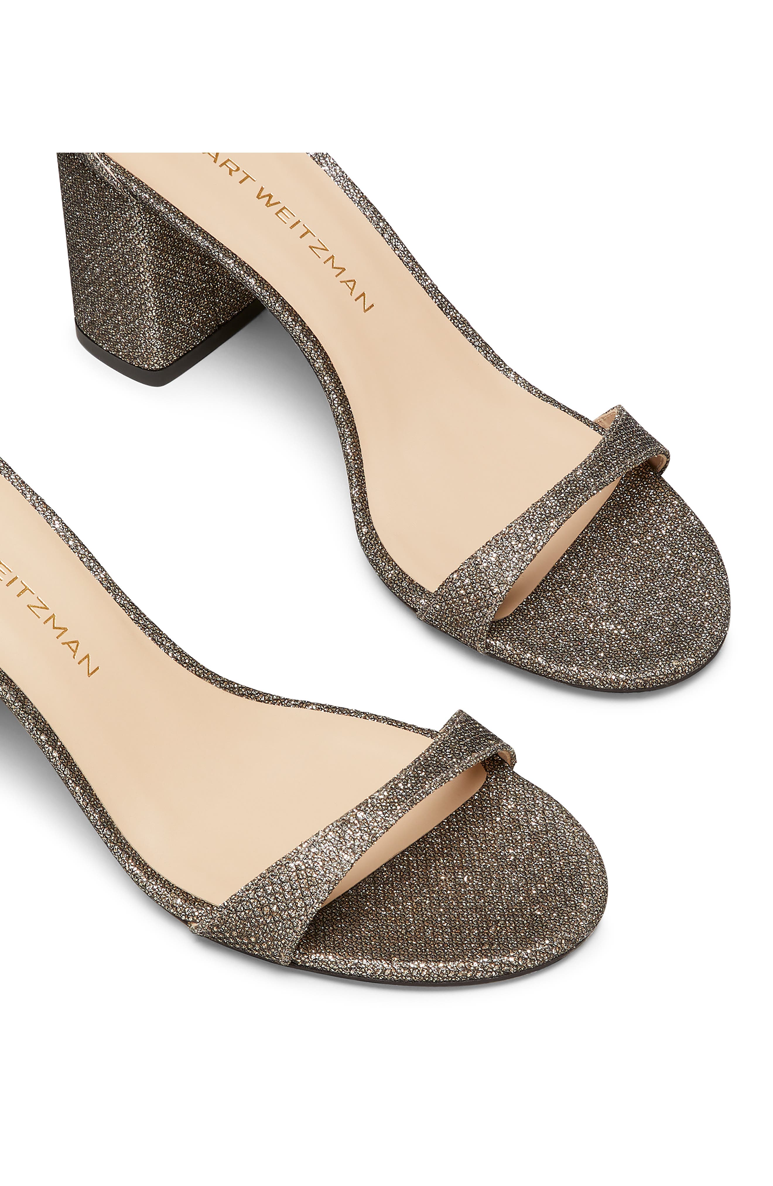 Stuart Weitzman Nudist Block 75 Sandal, Alternate, color, New Pyrite