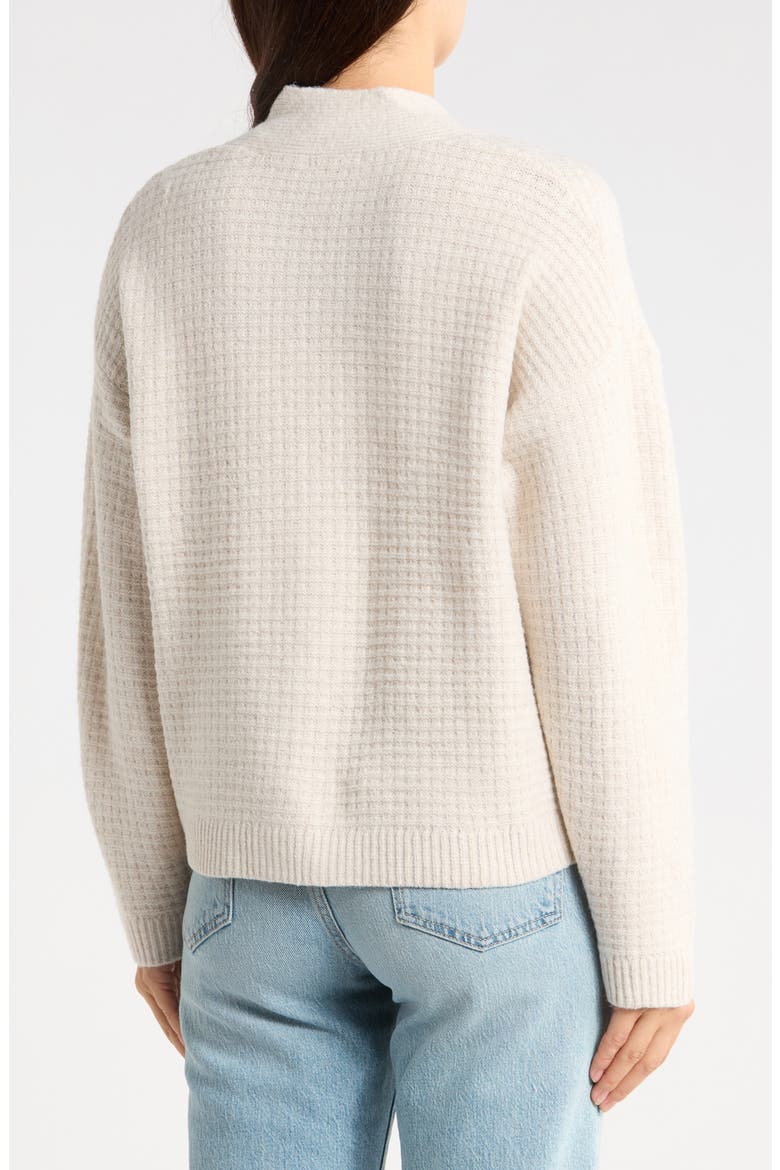 Waffle Cardigan, Alternate, color, ECRU